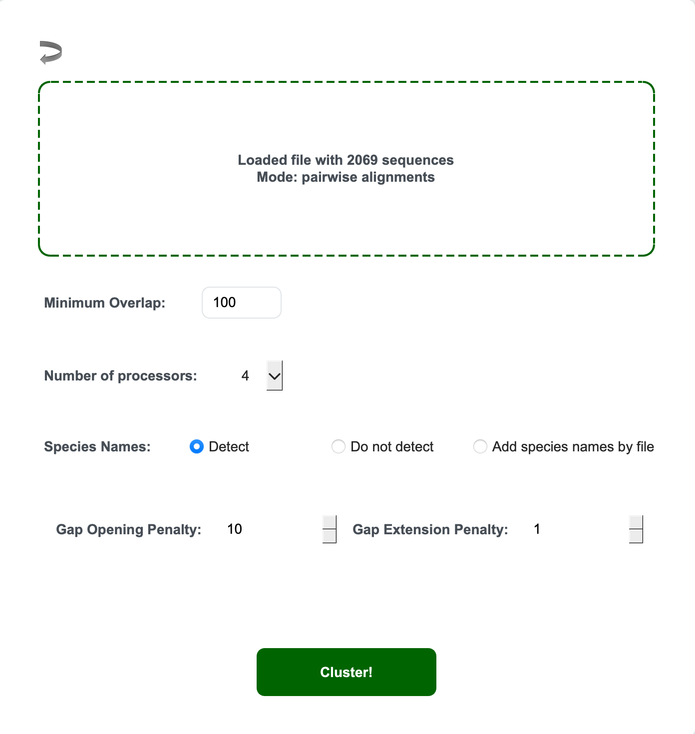 Detect Species Name Option