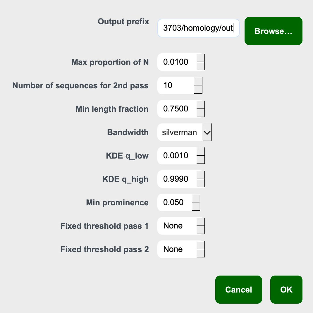 Find Homology settings